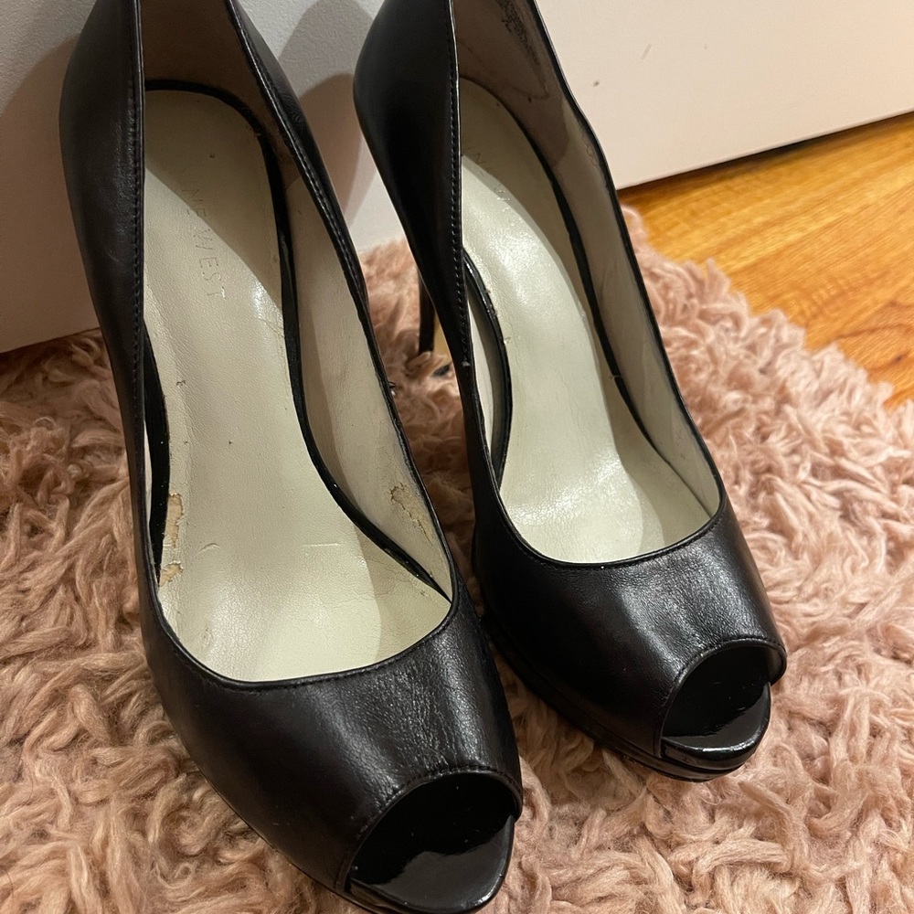 Nine West Black Peep Toe Heels